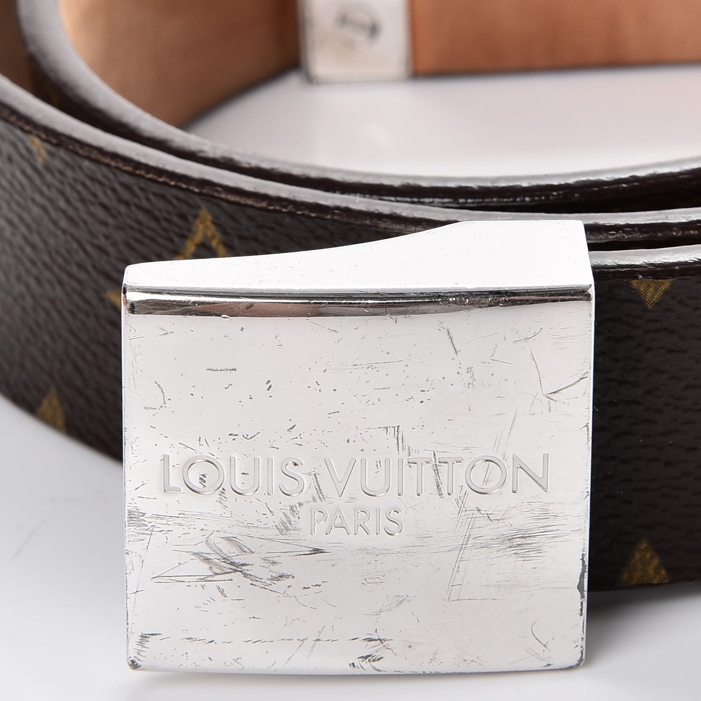 Monogram Ceinture Belt Silver Buckle 85 34