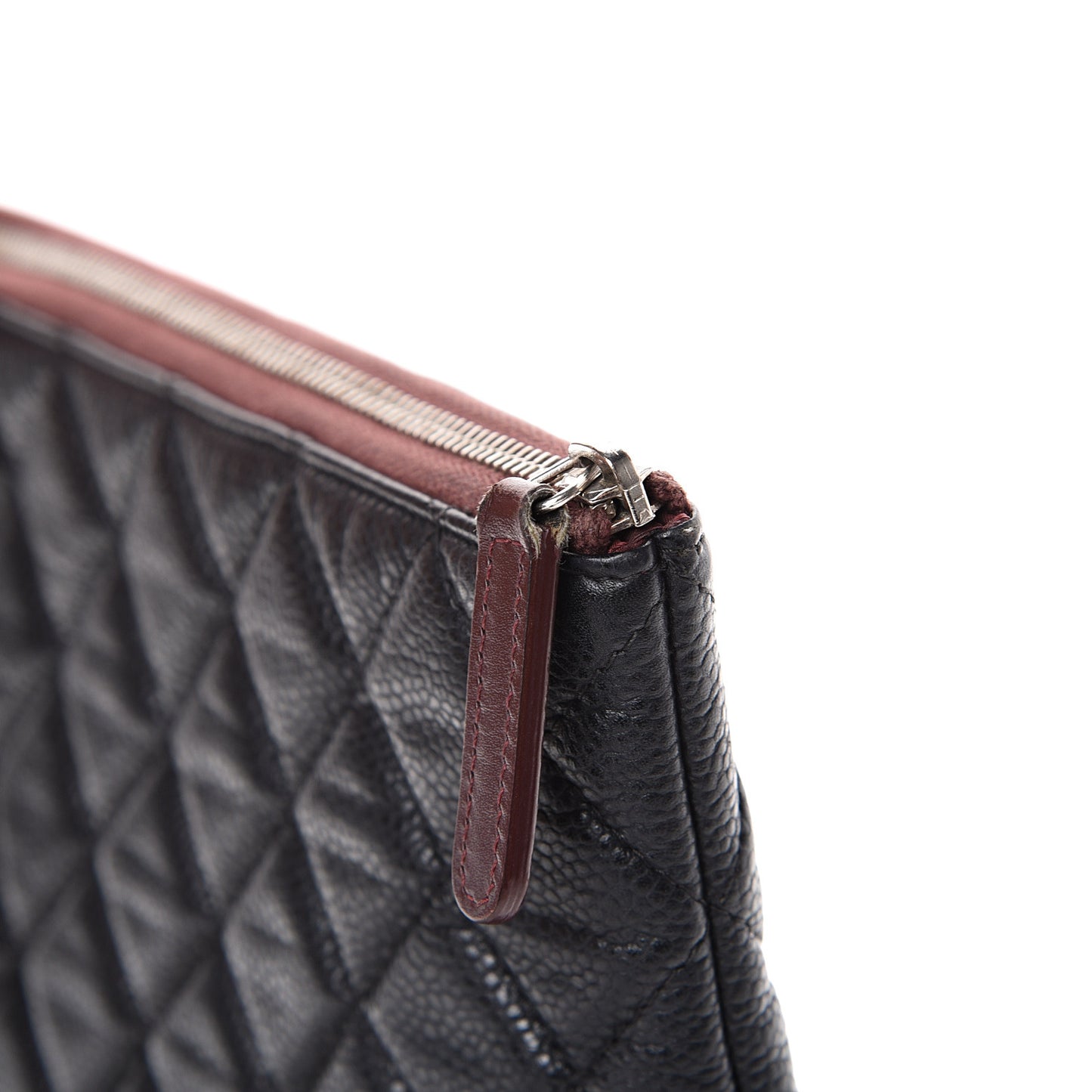Caviar Quilted Large Cosmetic Case Black