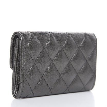 Chanel Metallic Calfskin Quilted Reissue Flap Card Holder Grey 3 of 9