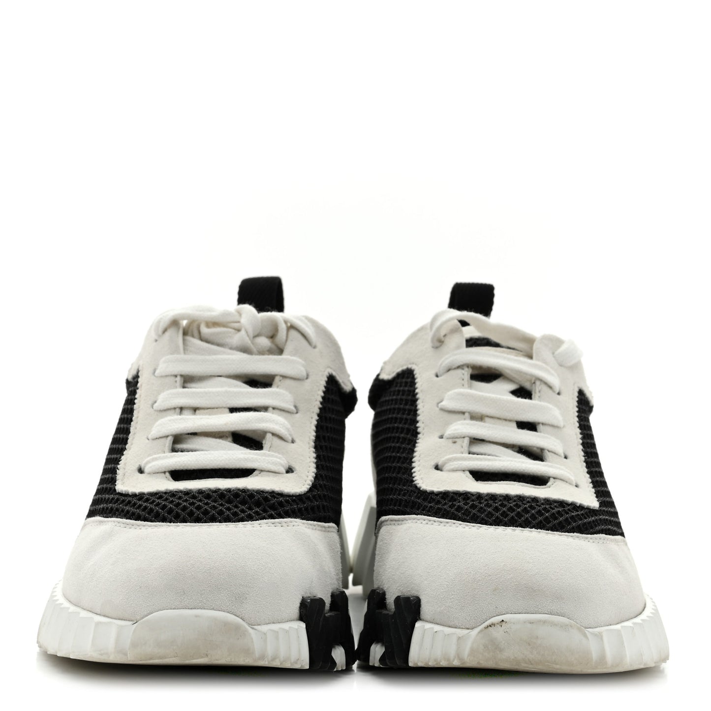 Air Mesh Suede Goatskin Bouncing Sneakers 35.5 Black White