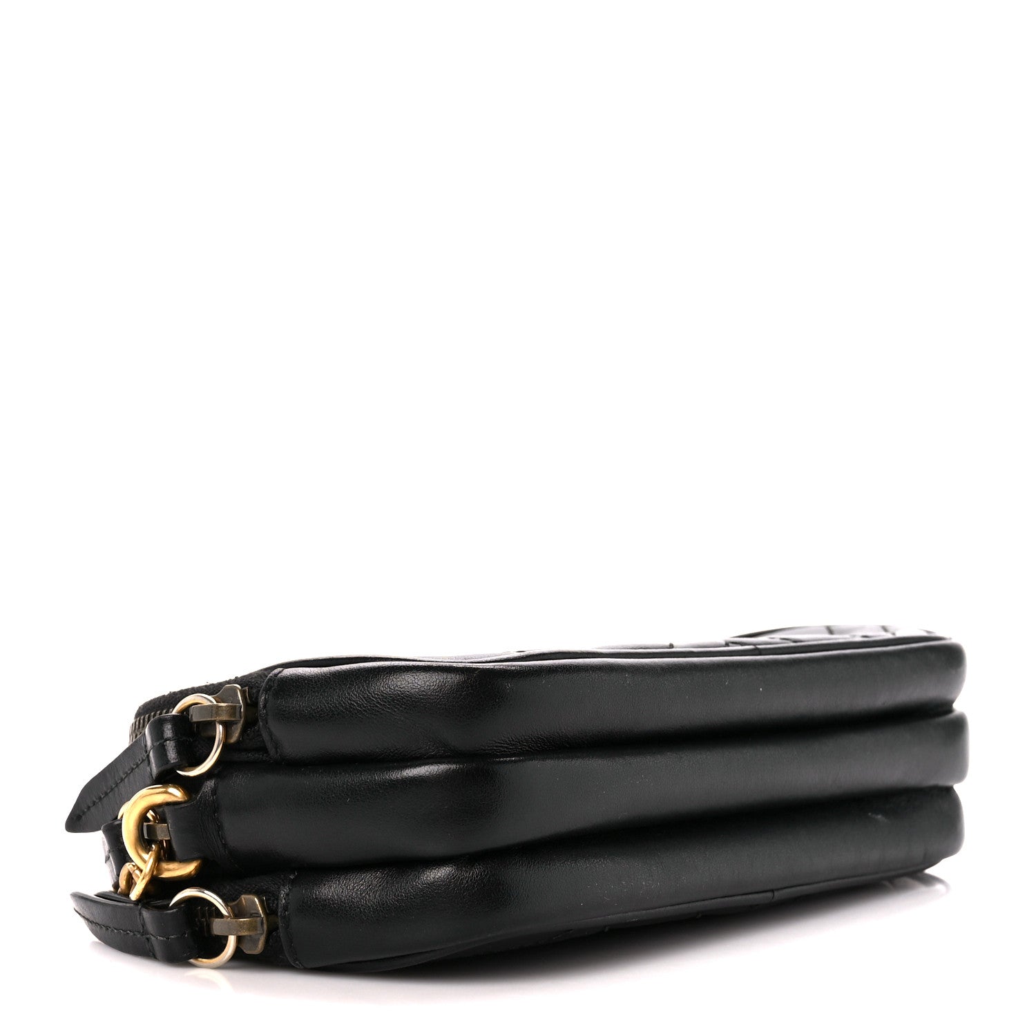 Gucci Calfskin Matelasse Mini GG Marmont Chain Crossbody Bag Black 4 of 11