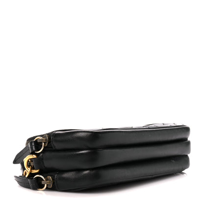 Gucci Calfskin Matelasse Mini GG Marmont Chain Crossbody Bag Black 4 of 11