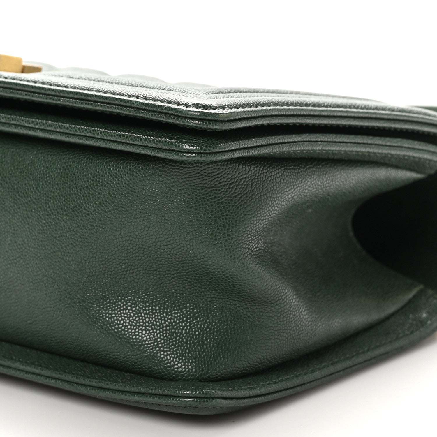 Chanel Caviar Quilted Medium Boy Flap Dark Green 10 of 10