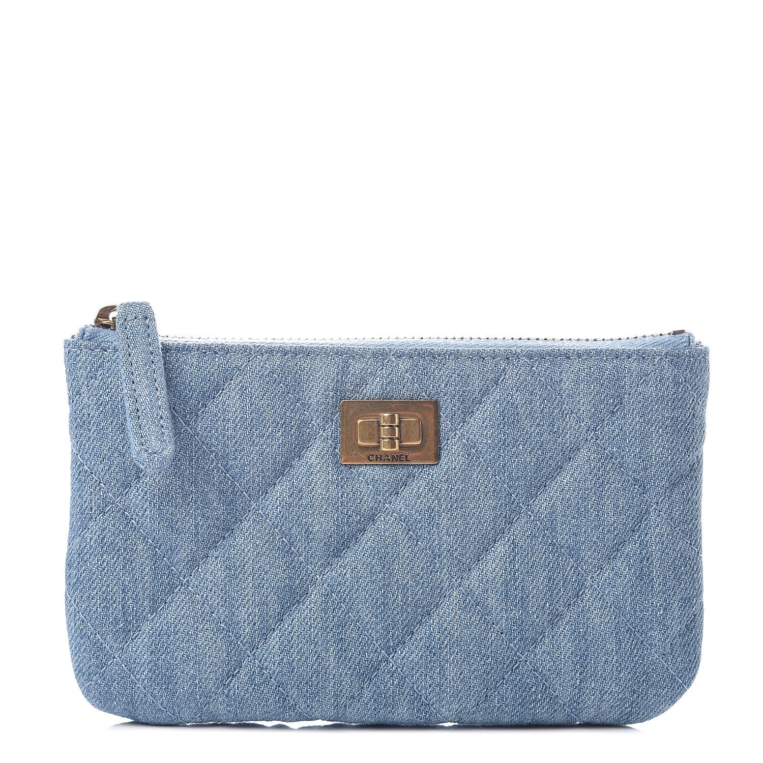 Chanel Denim Quilted Small Reissue Cosmetic Case Blue 1 of 6