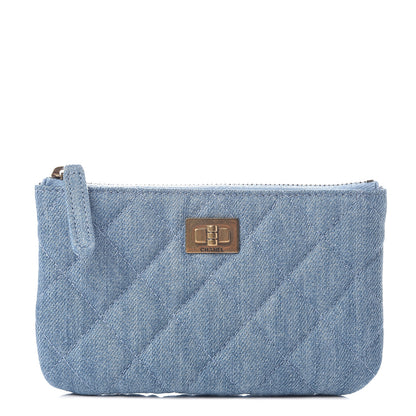 Chanel Denim Quilted Small Reissue Cosmetic Case Blue 1 of 6