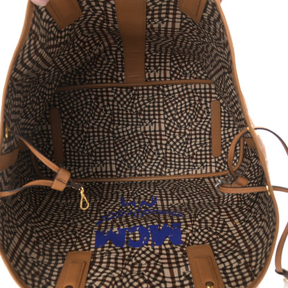 MCM Visetos Large Liz Reversible Shopper Tote Cognac 5 of 17