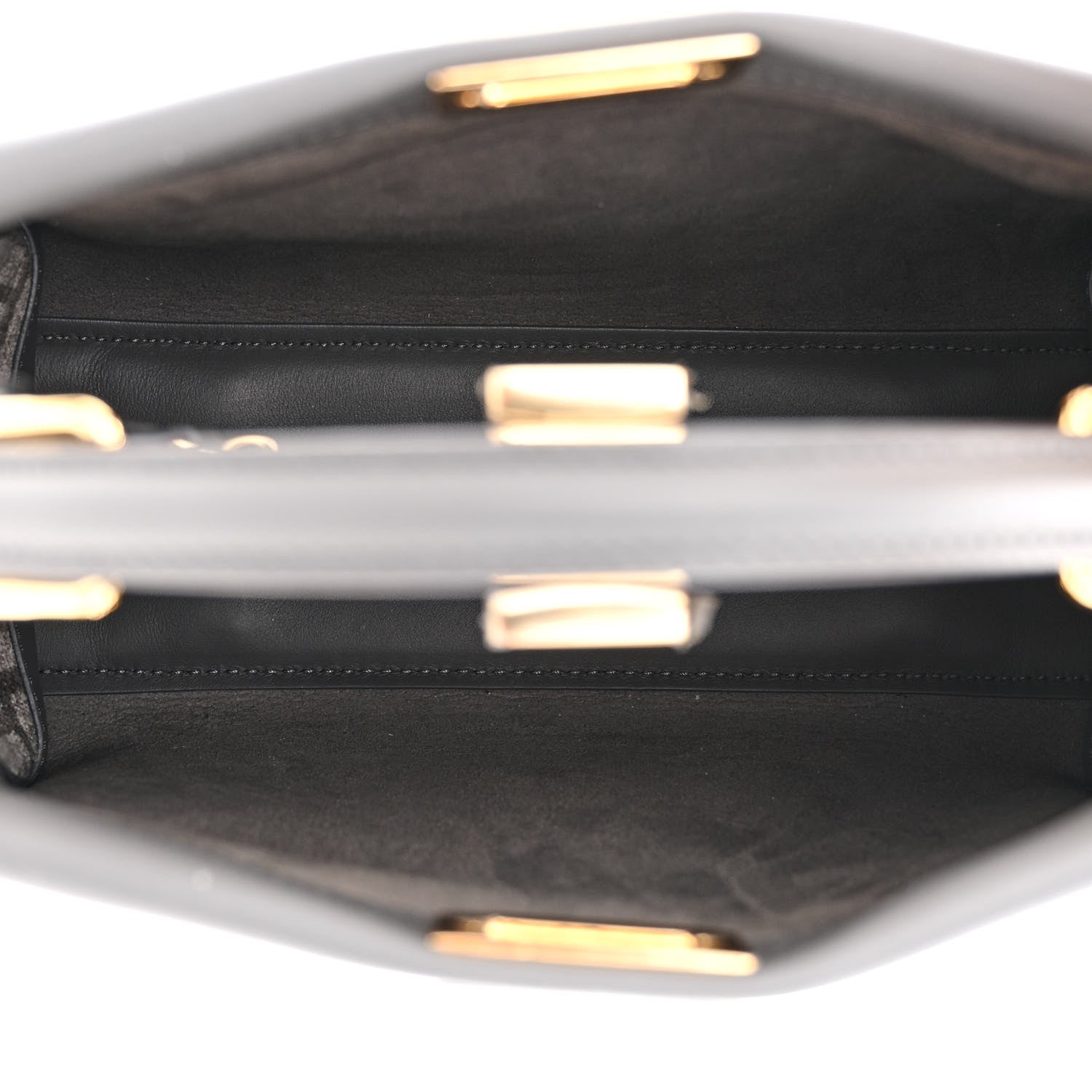 Fendi Vitello Seta Chenille FF Mini Peekaboo Iconic Satchel Anthracite Asfalto 5 of 11