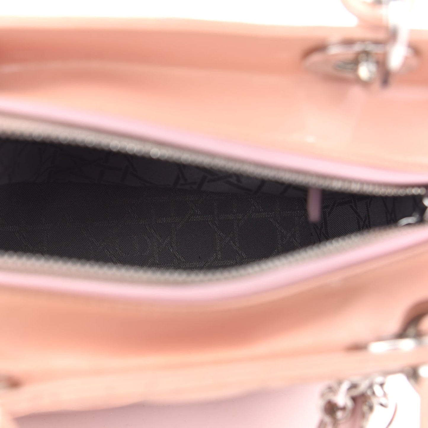 Patent Cannage Medium Lady Dior Rose Clair