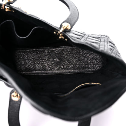 Christian Dior Grained Calfskin Cannage Large Supple Lady Dior Black 5 of 14