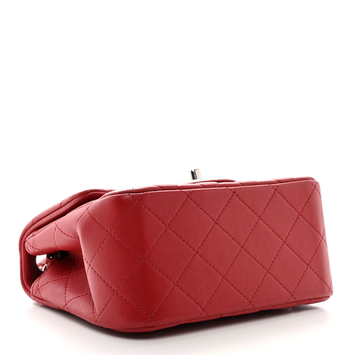 Lambskin Quilted Mini Square Flap Red