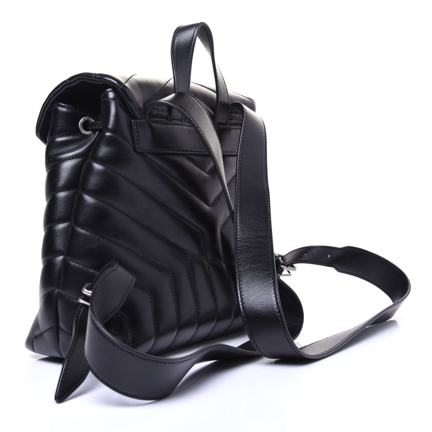 Calfskin Y Quilted Monogram Small Loulou Backpack Black