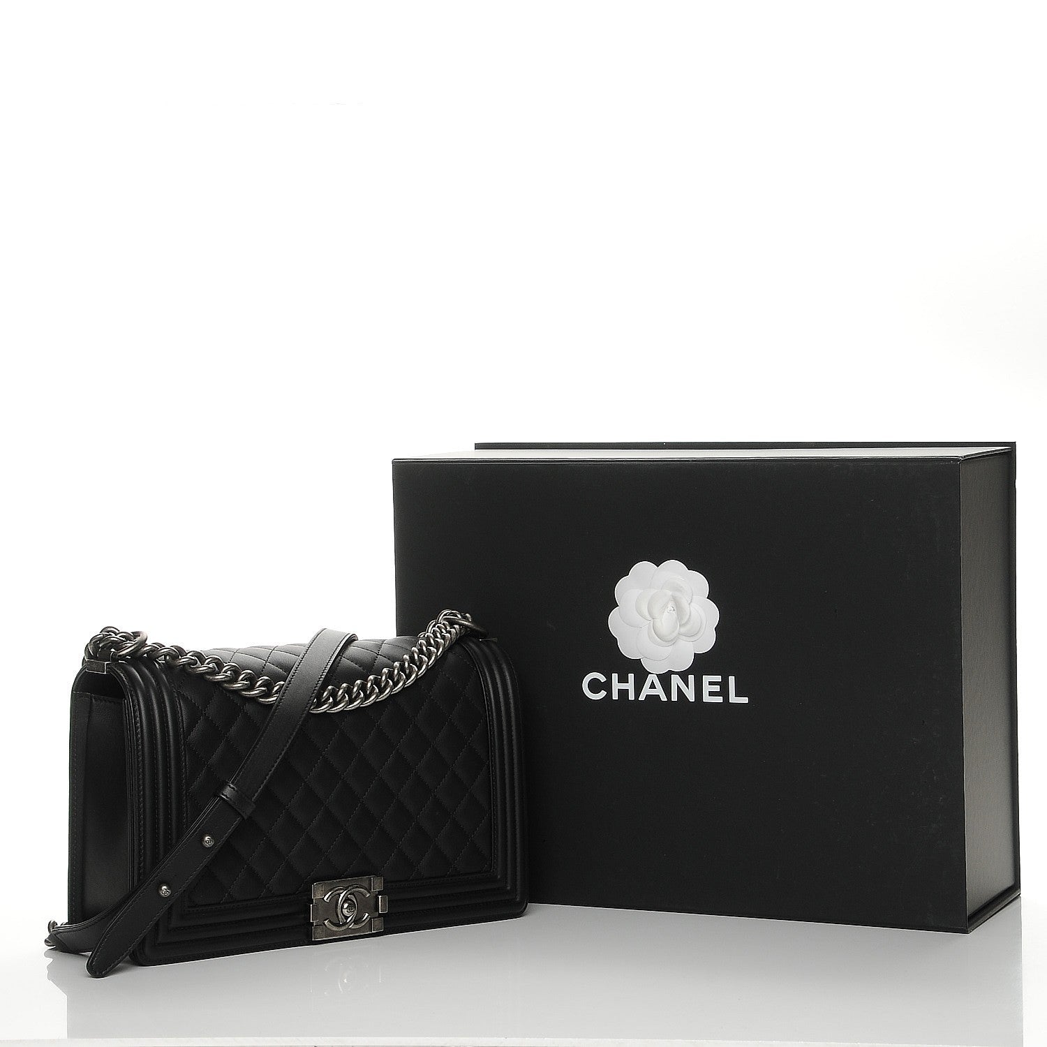 Chanel Calfskin Quilted New Medium Boy Flap Black 10 of 10