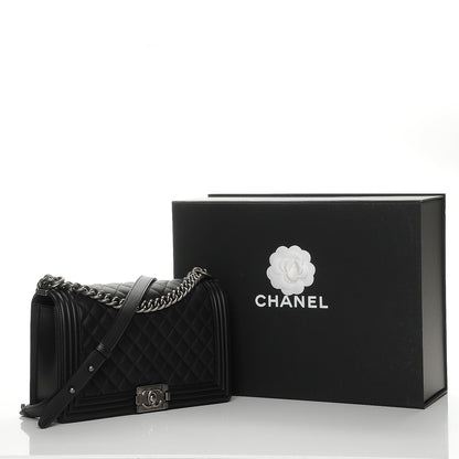 Chanel Calfskin Quilted New Medium Boy Flap Black 10 of 10