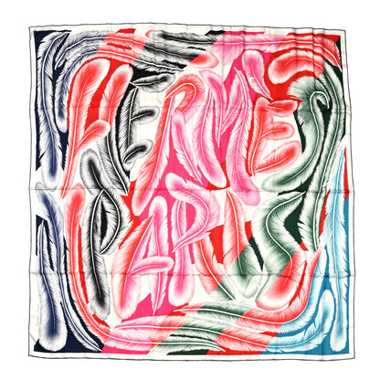 Hermes Silk A La Plume Scarf 140 Rouge Rose Black 1 of 6