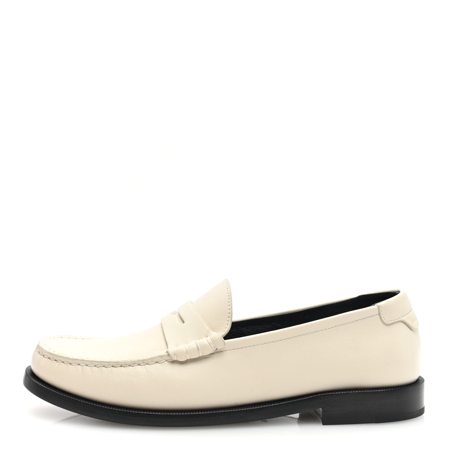 Saint Laurent Calfskin Penny Loafers 38 Pearl 1 of 8