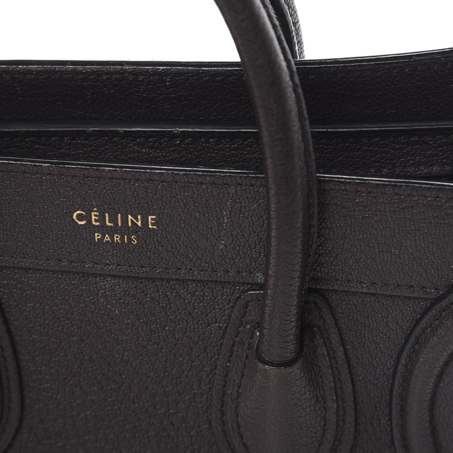 Drummed Calfskin Nano Luggage Brown