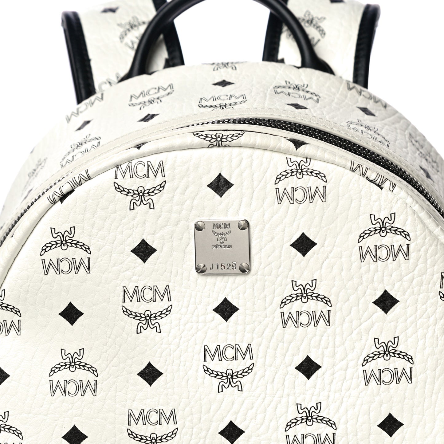 Visetos Medium Side Studs Stark Backpack White