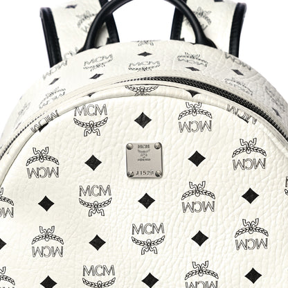 MCM Visetos Medium Side Studs Stark Backpack White 8 of 17