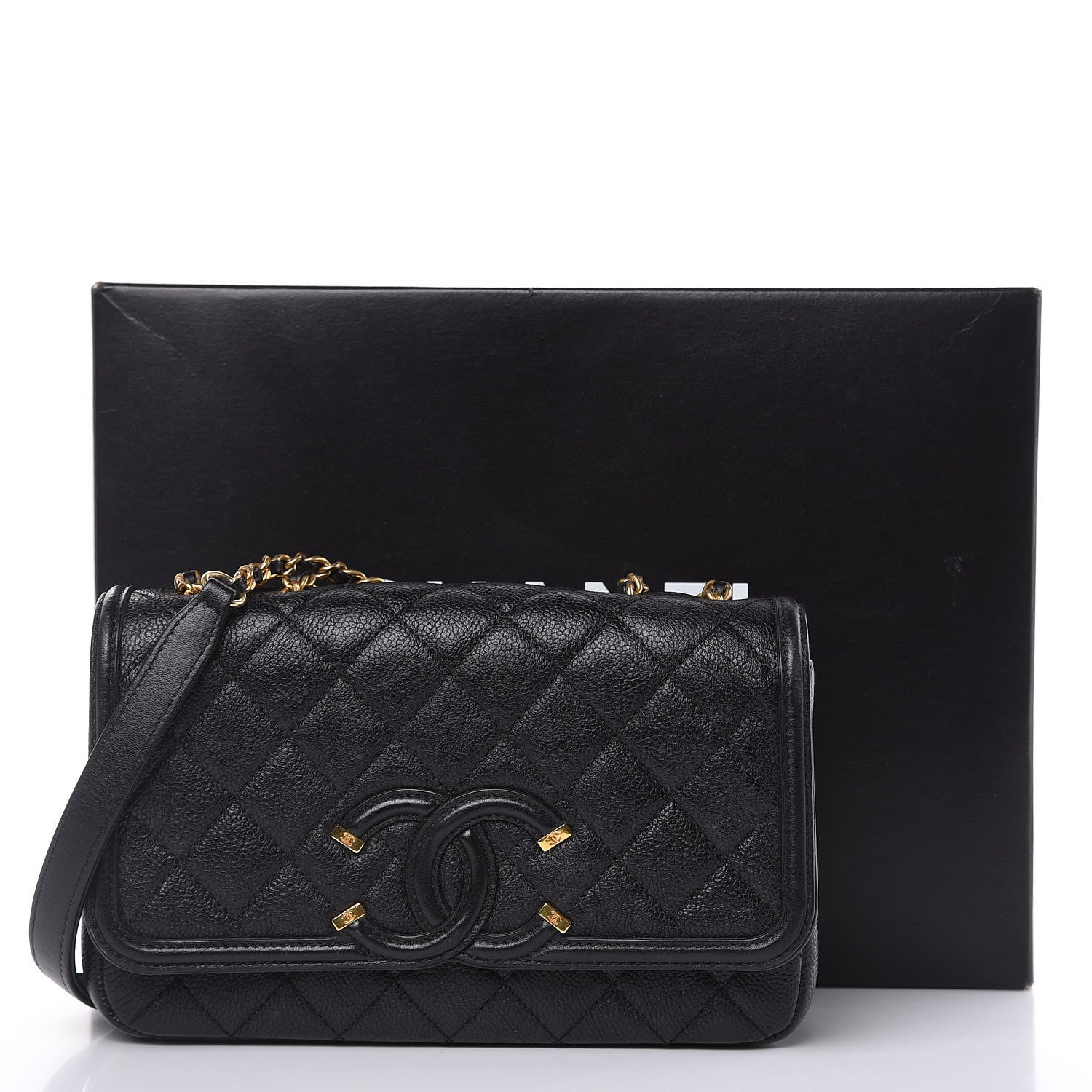 Chanel Caviar Quilted Small CC Filigree Flap Black 15 of 15