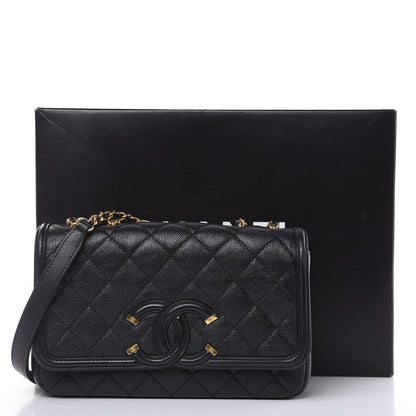 Chanel Caviar Quilted Small CC Filigree Flap Black 15 of 15