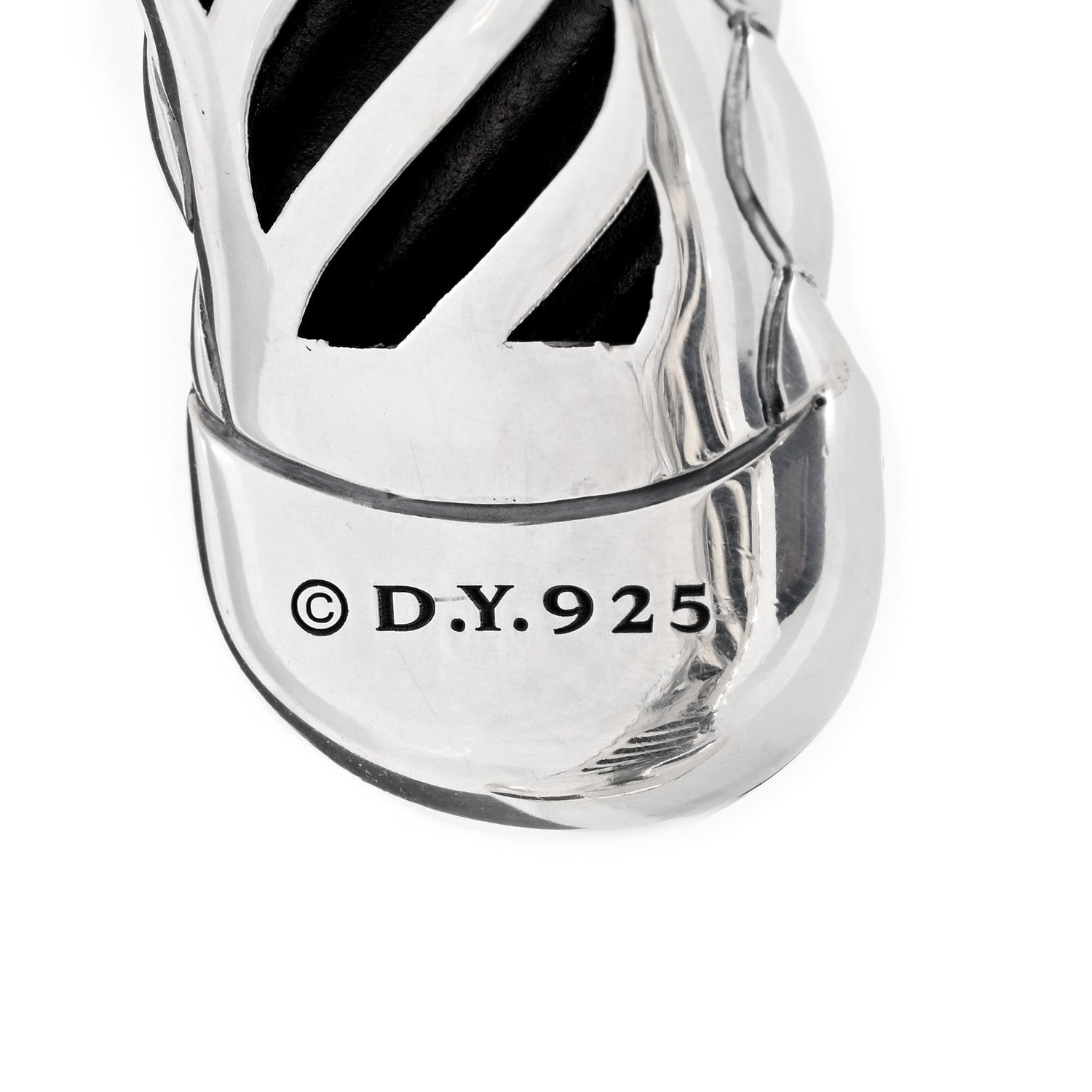 David Yurman Sterling Silver Diamond 17mm Waverly Bracelet 3 of 3