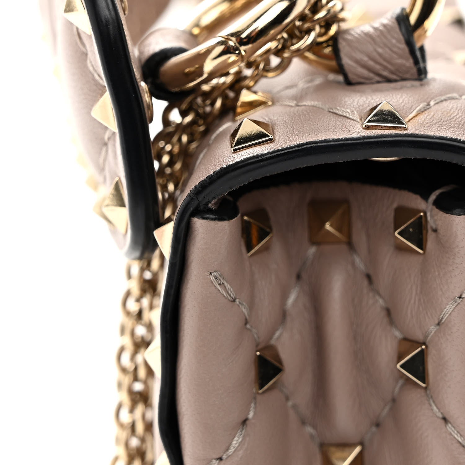 Valentino Garavani Lambskin Medium Rockstud Spike Shoulder Bag Poudre 10 of 11