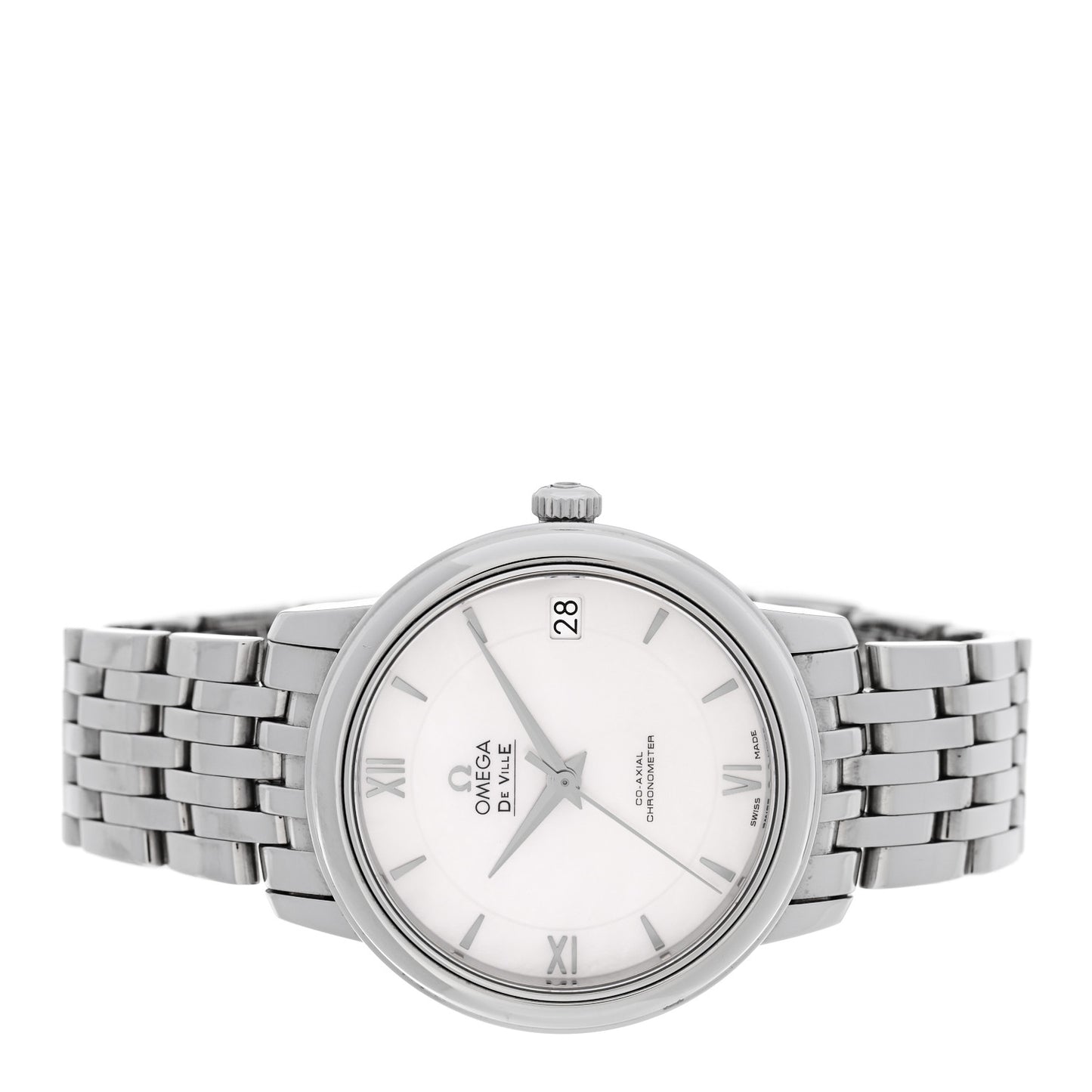 Stainless Steel Mother of Pearl 32mm De Ville Prestige Co-Axial Automatic Watch 424.10.33.20.05.001