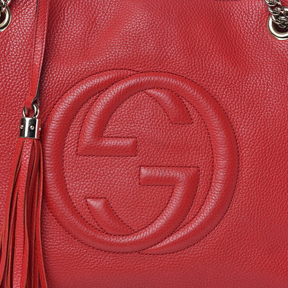 Gucci Pebbled Calfskin Medium Soho Chain Shoulder Bag Tabasco Red 12 of 12
