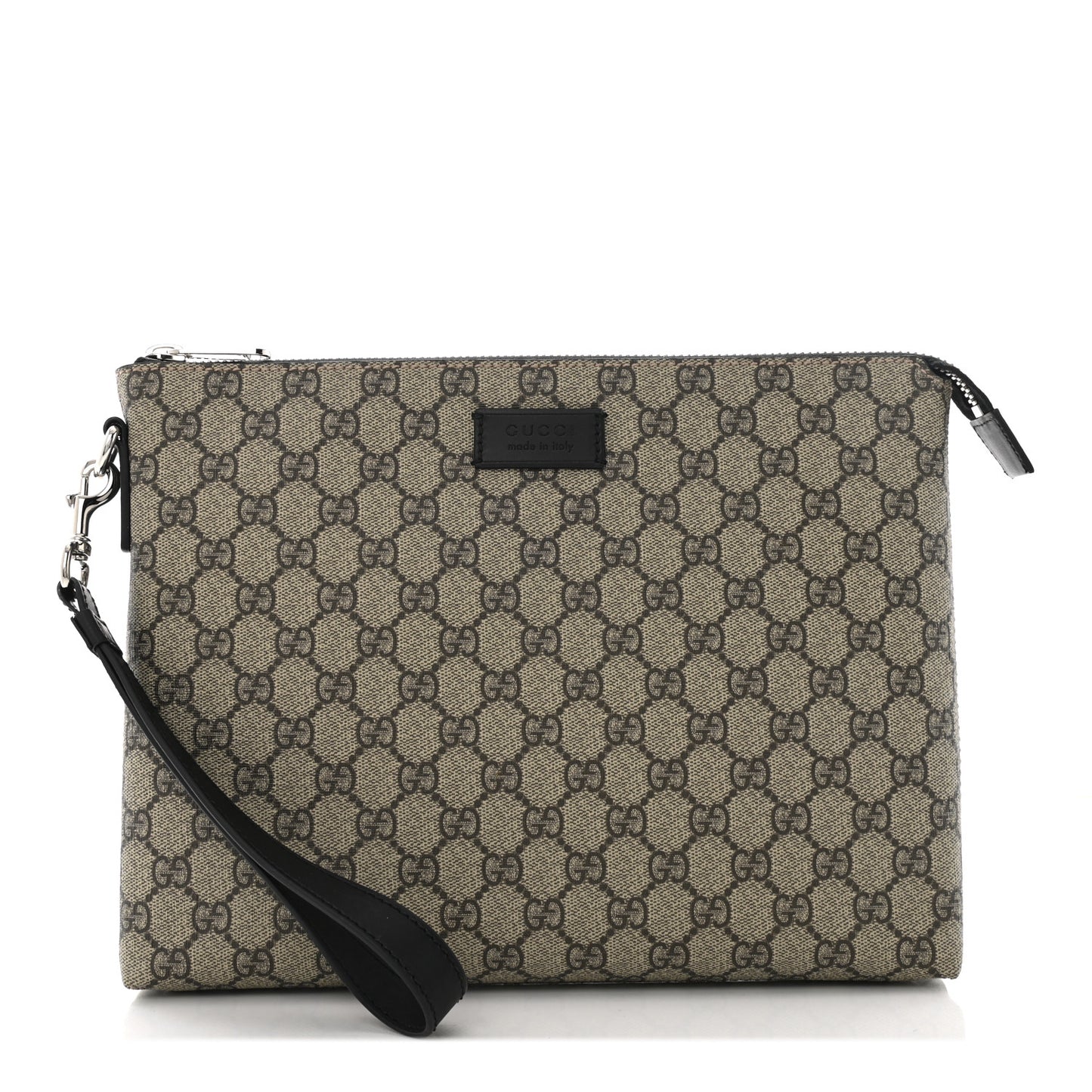 GG Supreme Monogram Mens Wristlet Black