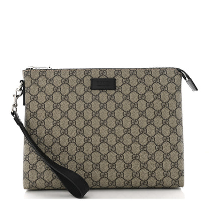 Gucci GG Supreme Monogram Mens Wristlet Black 1 of 7