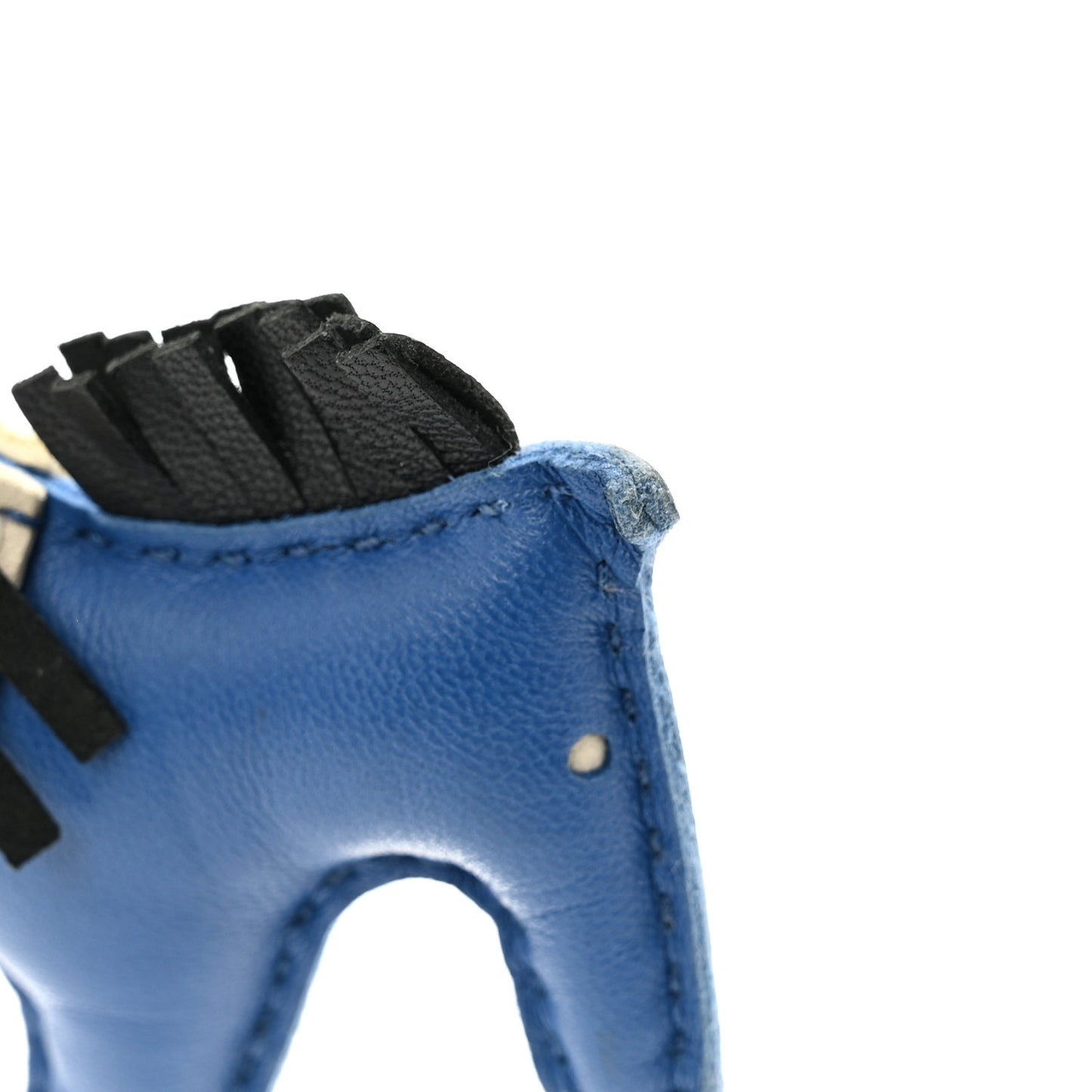 Milo Lambskin Grigri Rodeo Horse Bag Charm PM Bleu France Nata Black