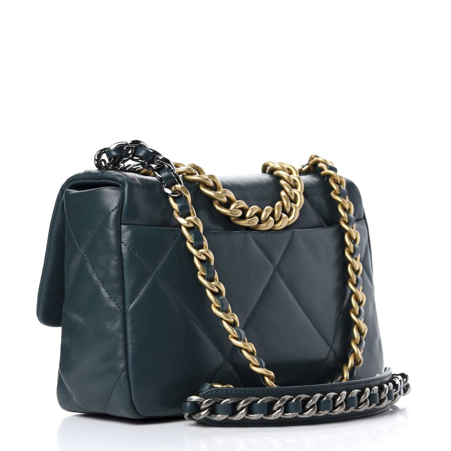 Chanel Lambskin Quilted Medium 19 Flap Green 3 of 11