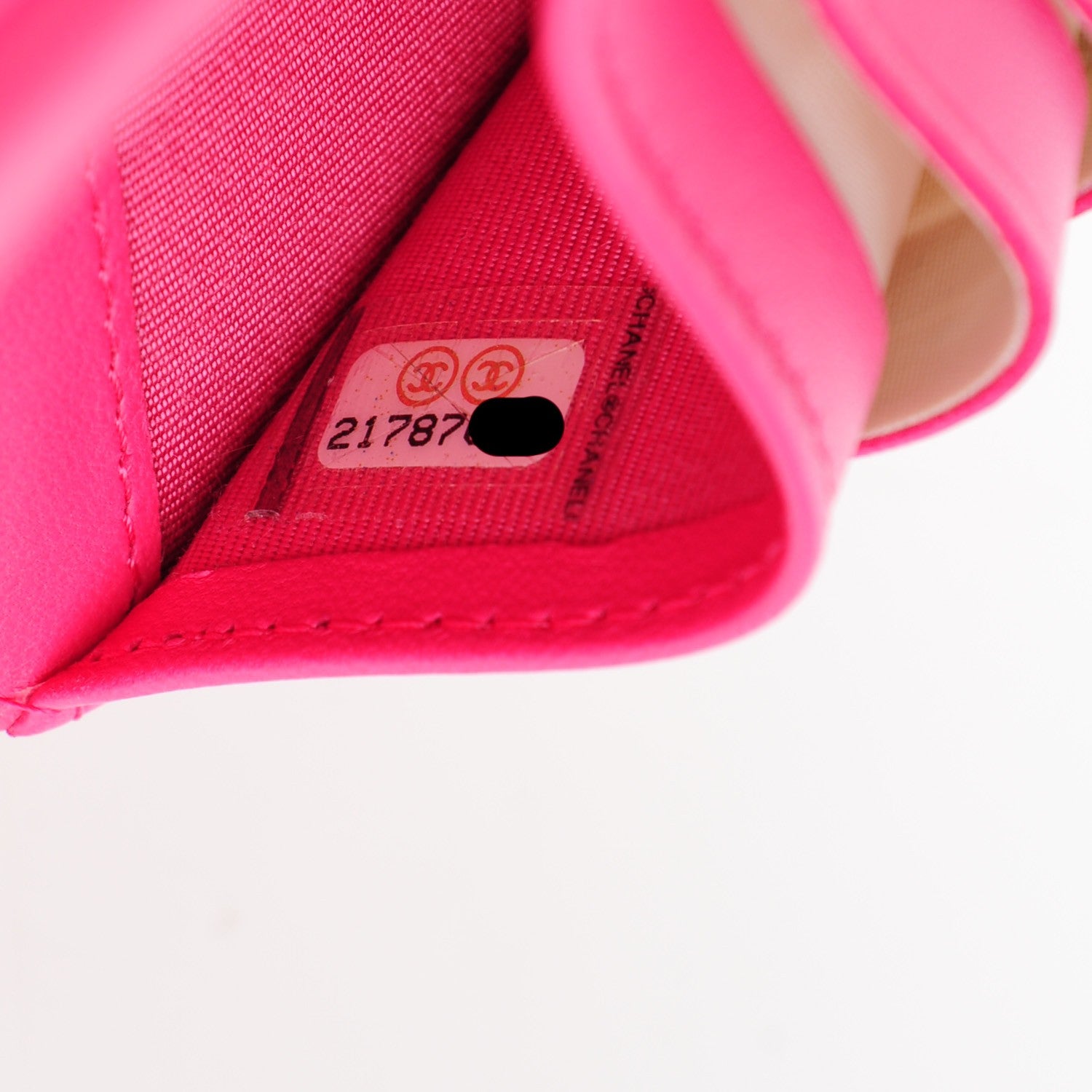 Chanel Lambskin Quilted Card Holder Wallet Fuchsia 7 of 7