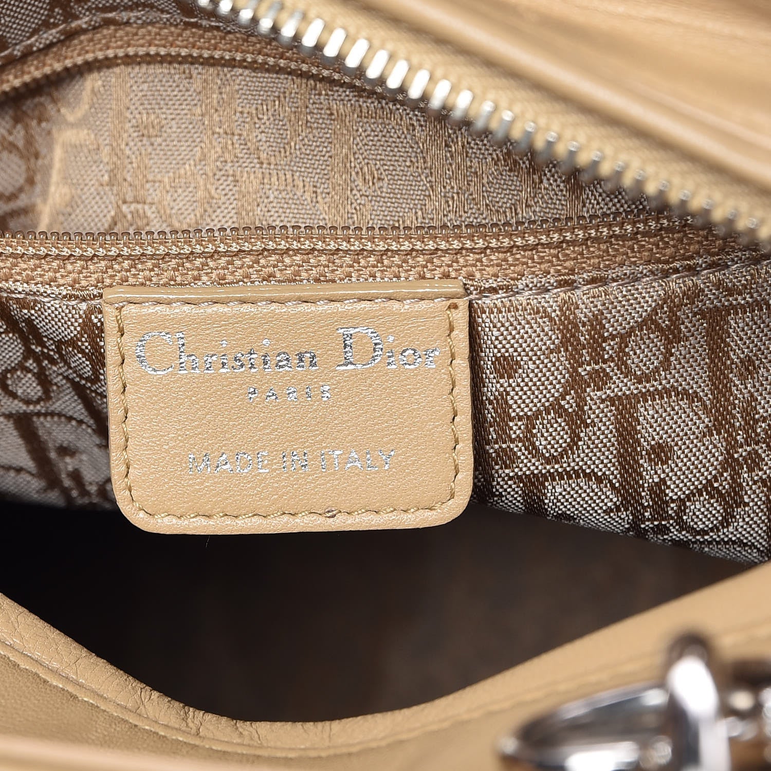 Christian Dior Lambskin Cannage Medium Lady Dior Beige 7 of 11