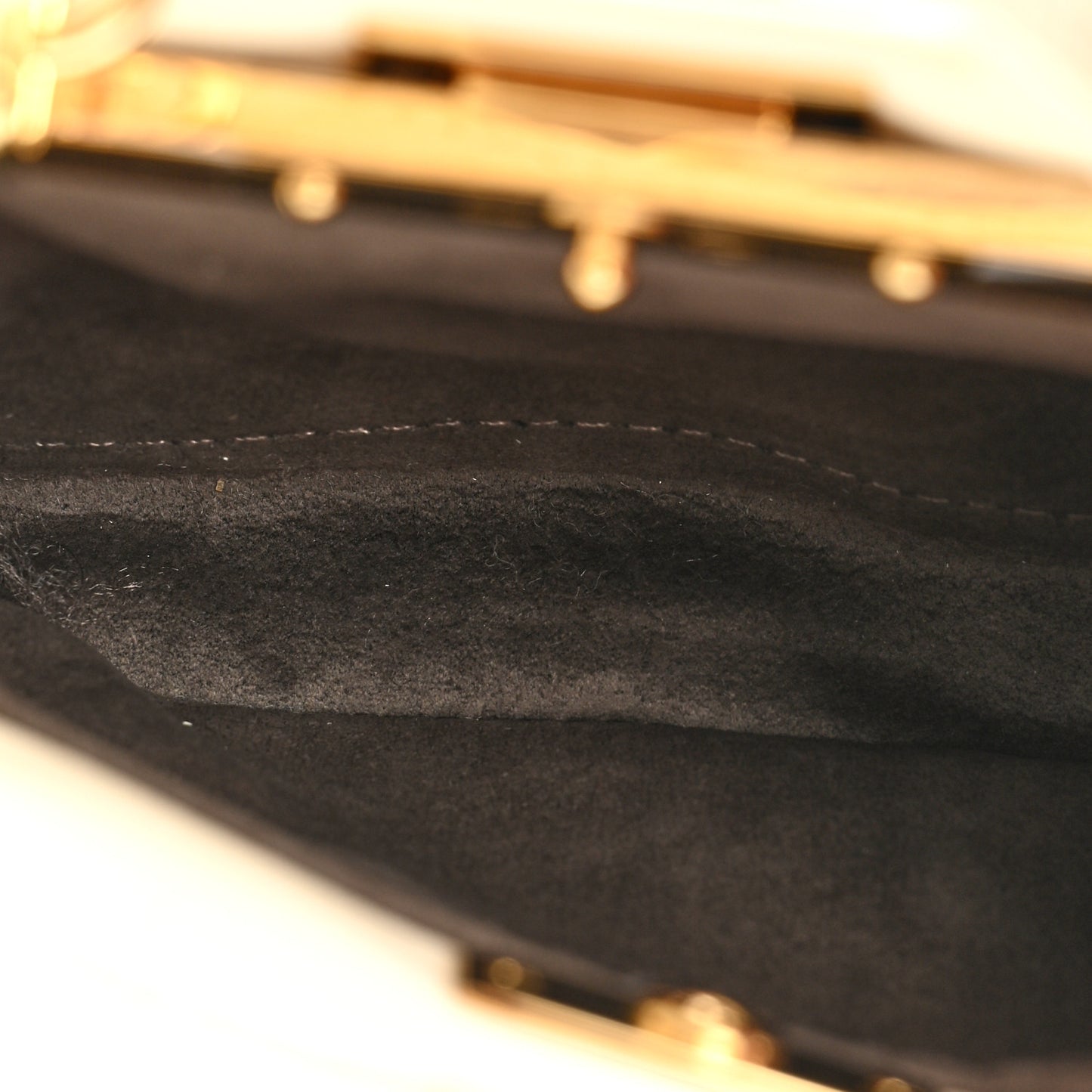 Shearling Shiny Nappa Micro Peekaboo Iconic Satchel White