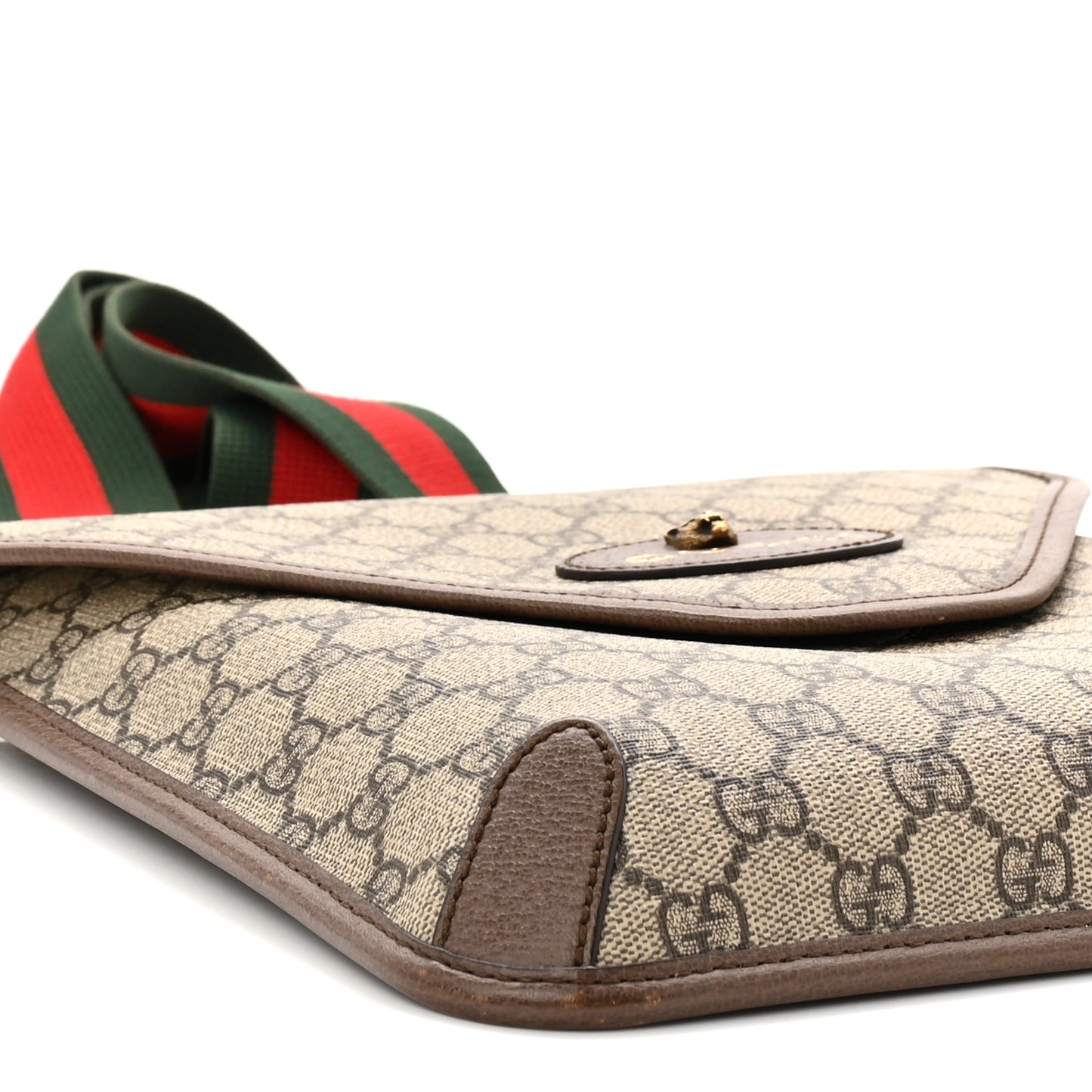 GG Supreme Monogram Web Medium Neo Vintage Flap Messenger Bag Beige New Acero