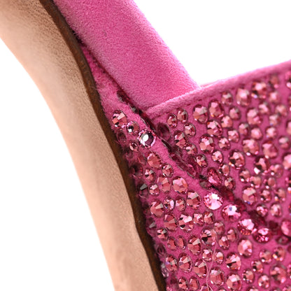 Valentino Garavani Crystal Suede Tan-Go 55/155mm Platform Pumps 39.5 Pink 10 of 11