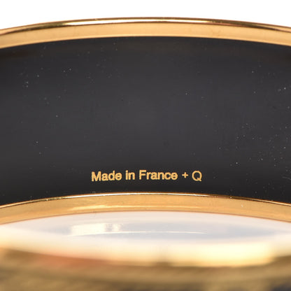 Hermes Enamel Printed Wide Grand Apparat Bracelet 65 Black 4 of 6