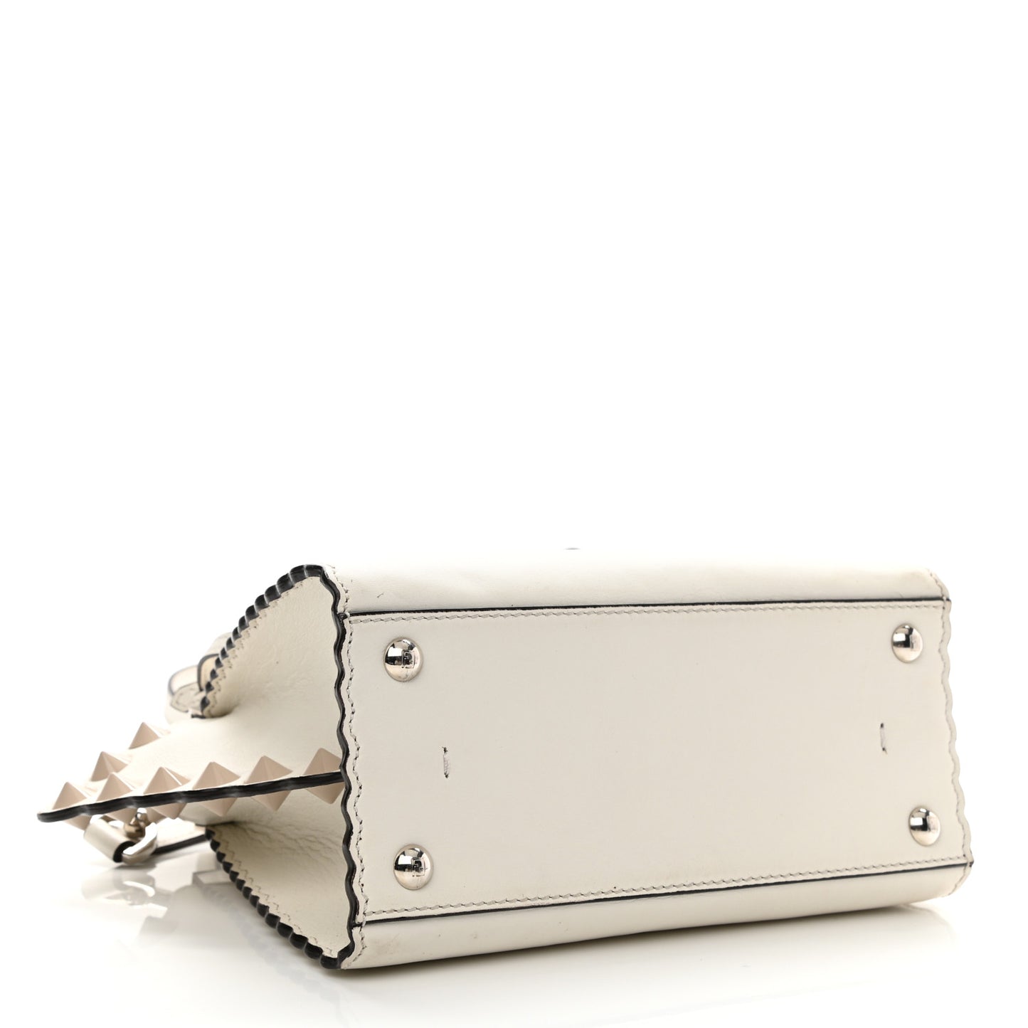 Vitello Scalloped Studded Mini 3Jours Tote Ice Cloude