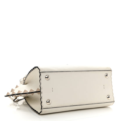 Fendi Vitello Scalloped Studded Mini 3Jours Tote Ice Cloude 4 of 14