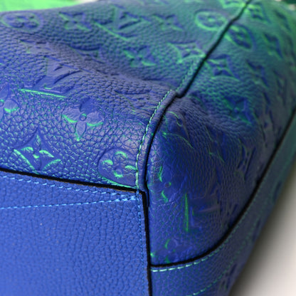 Louis Vuitton Taurillon Illusion Keepall Tote Bleu Vert 9 of 11