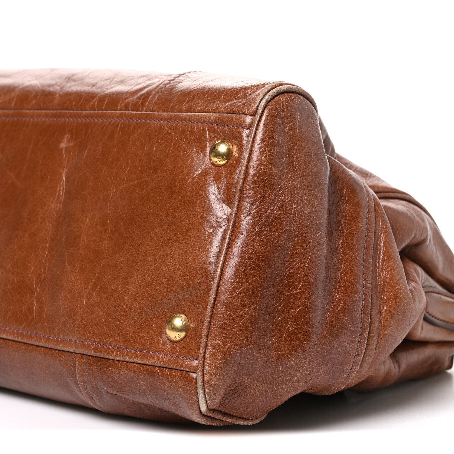 Prada Vitello Shine Shopping Satchel Giunco 10 of 11
