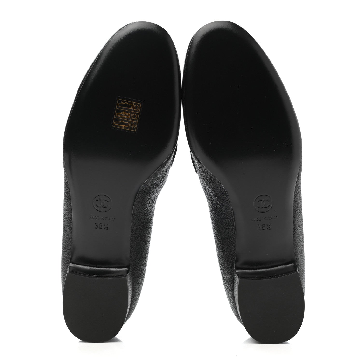 Chanel Calfskin CC Mocassin Loafers 38.5 Black 5 of 8
