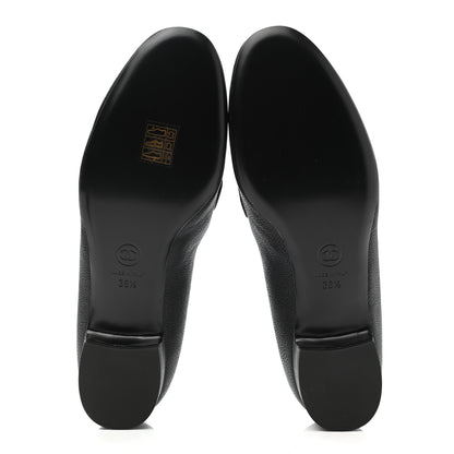 Chanel Calfskin CC Mocassin Loafers 38.5 Black 5 of 8