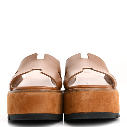 Hermes Calfskin Suede Goatskin Eze 30 Sandals 41 Naturel 3 of 12