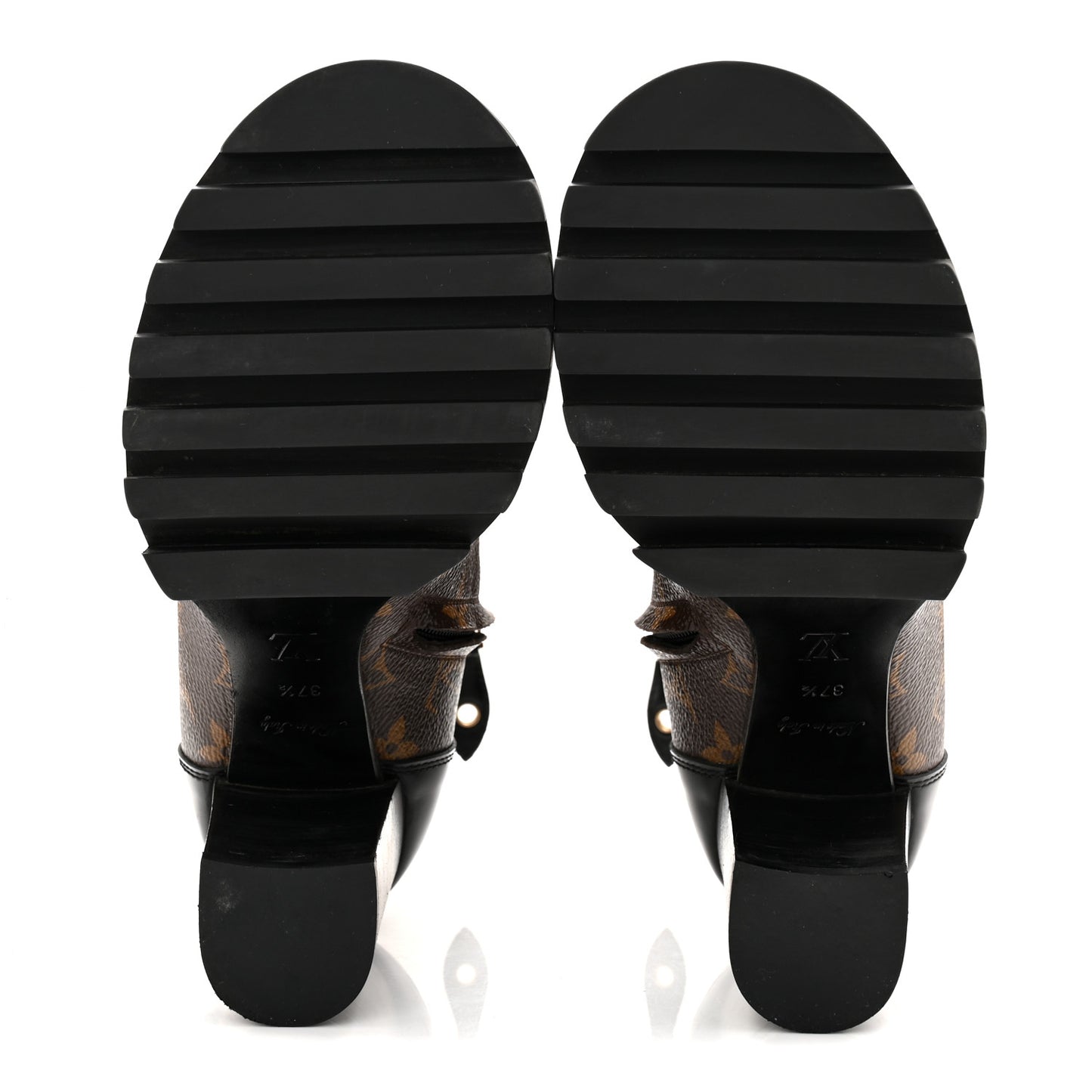 Patent Calfskin Monogram Star Trail Ankle Boots 37.5 Black