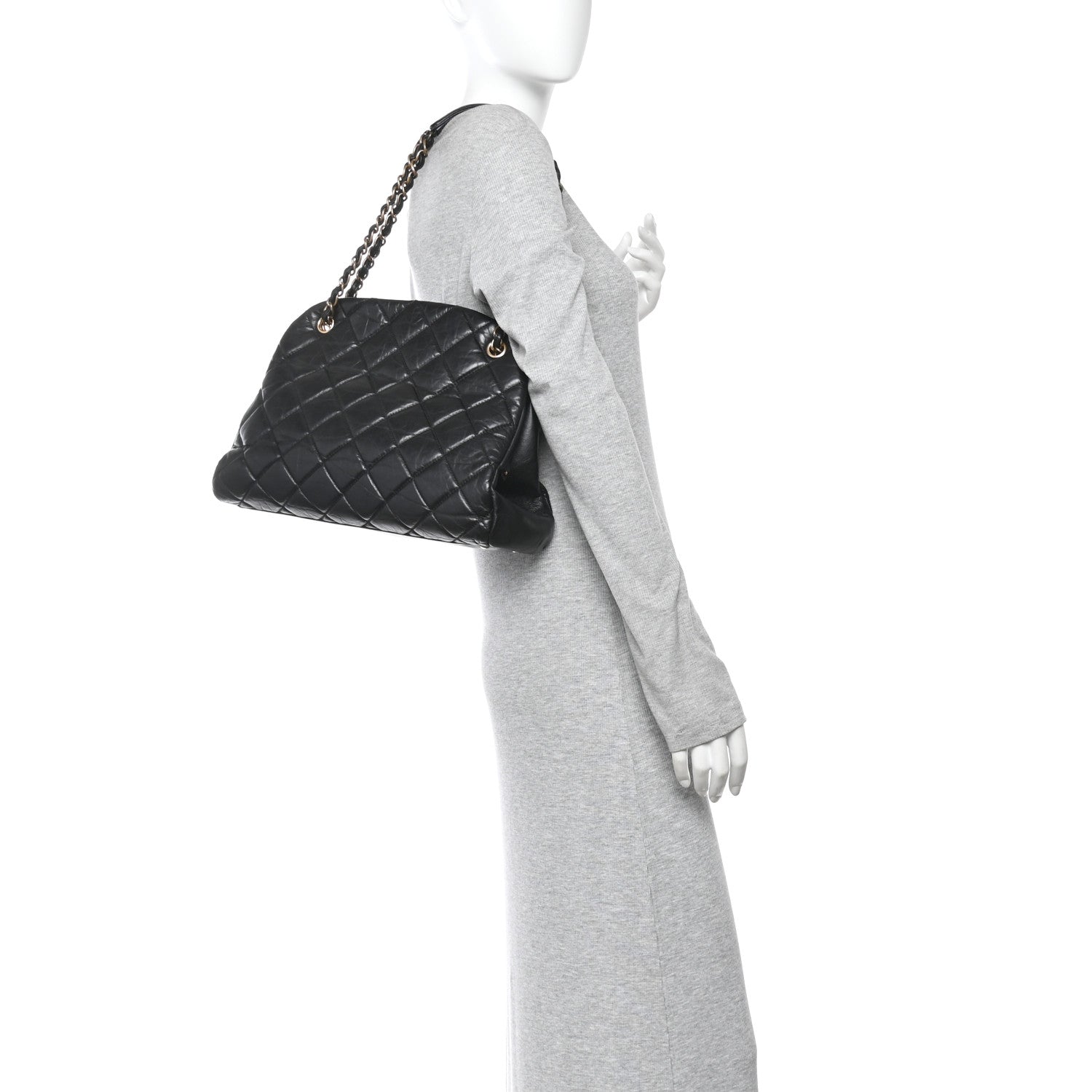 Chanel Aged Calfskin Large Just Mademoiselle Bowling Bag Black 3 of 27