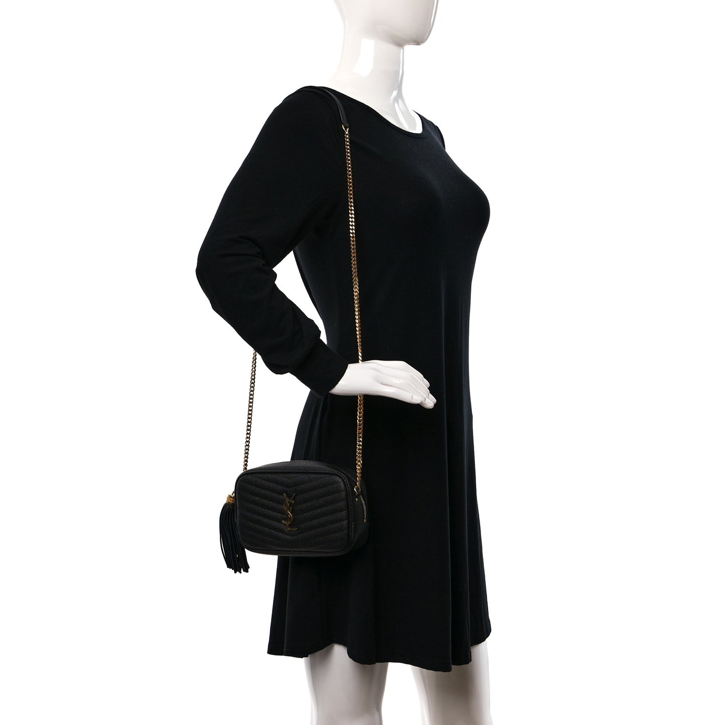 Grain De Poudre Matelasse Monogram Mini Lou Camera Bag Black