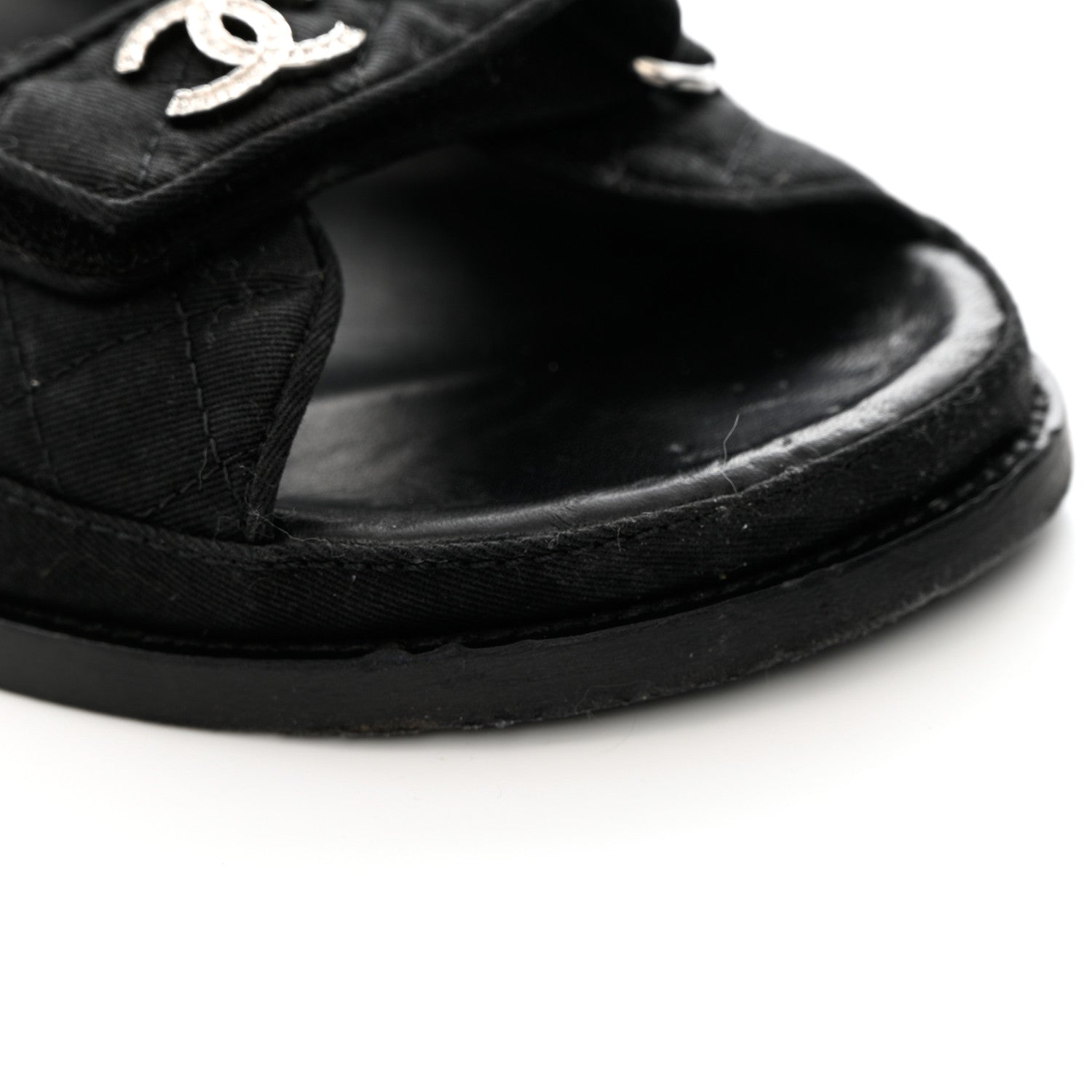 Chanel Mixed Fibers Velcro Dad Sandals 39.5 Black 14 of 15