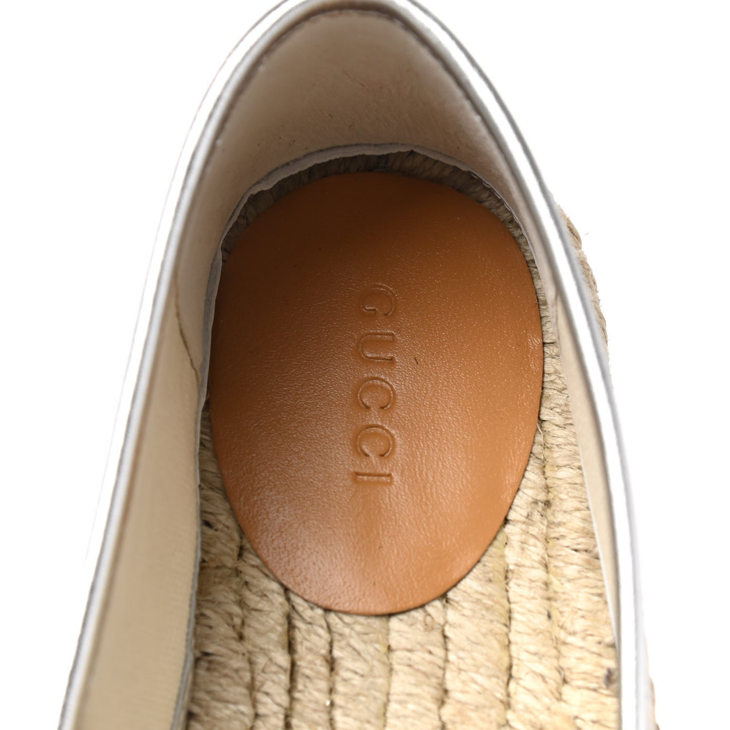 Lame Nappa GG Monogram Espadrilles 35 Silver Beige
